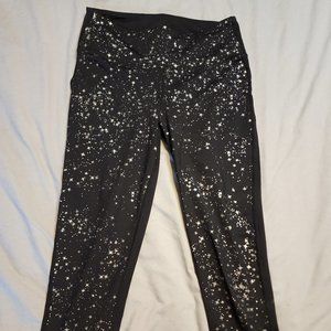 Gap yoga pants, silver stars, L, EUC